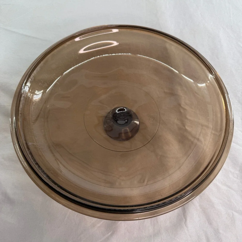 Pyrex 11 Vision Amber Glass Lid Replacement 10 Inch Round Brown USA